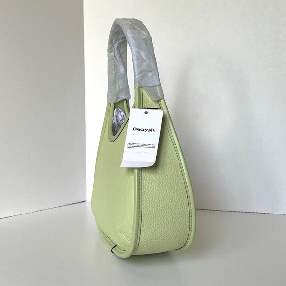 Coach Ergo Bag Coachtopia Pale Lime Pebbled Leather Shoulder Bag 90s CK112 - Picture 8 of 9